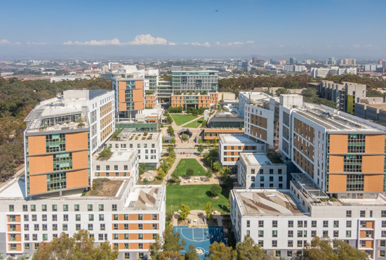 Sixth College birdseye view with campus and San Diego background